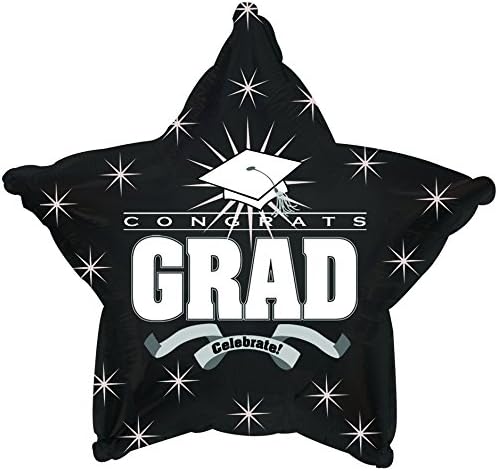 PMU Congrats Grad Cap Balloon, Star 18in Mylar | Graduation Decoration Mylar Balloons | Celebrate Success with Vibrant Graduation Balloons | Balloon Graduation Décor