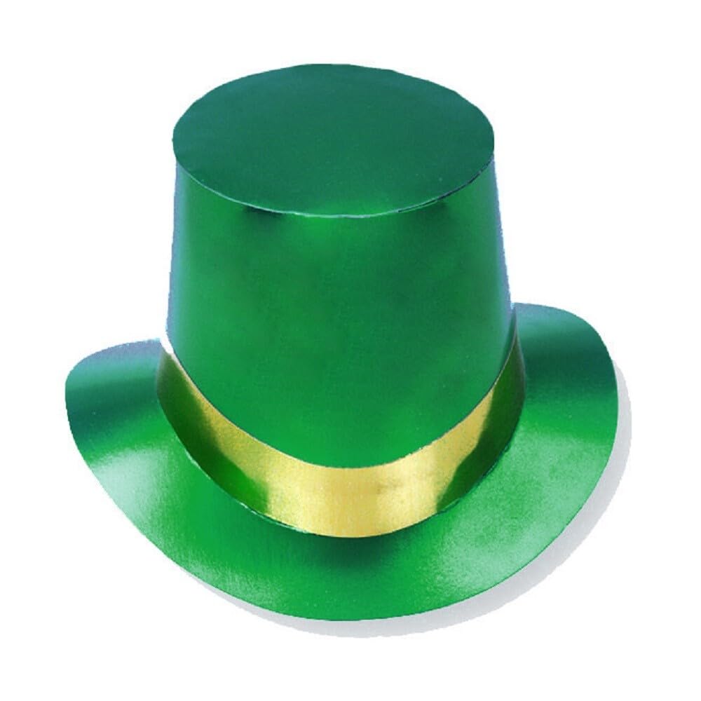 PMU St. Patrick's Day Headwear Decorations and Party Supplies - Plastic Top Hat with Shamrock - Irish Costume, Party Accessory