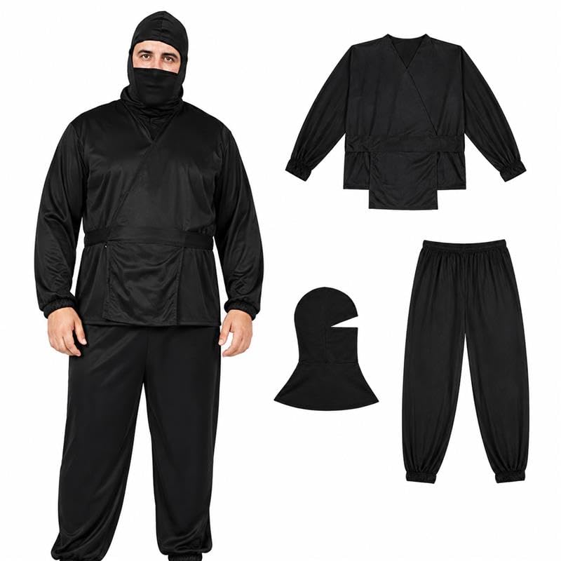 PMU Men's Halloween Costume, Horror Halloween Costume for Men, Hooded Robe
