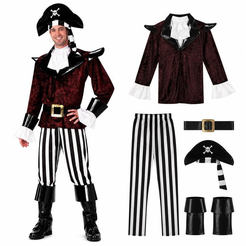 PMU Men's Halloween Costume, Horror Halloween Costume for Men, Hooded Robe