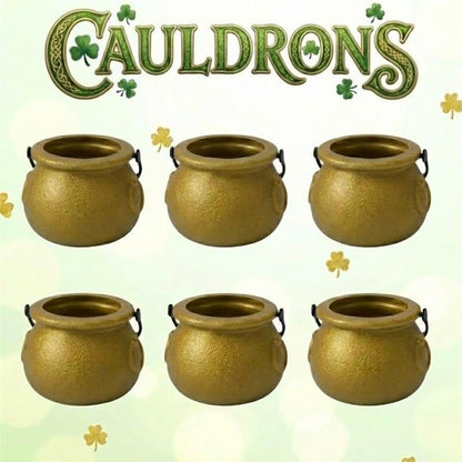 PMU St. Patrick's Day Pot of Plastic Cauldrons for St. Patrick's Day Leprechaun & Mardi Gras Party Decoration Supply Accessory