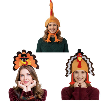 PMU Thanksgiving 3pc Assorted Hats and Headbands Party Costume Accessories