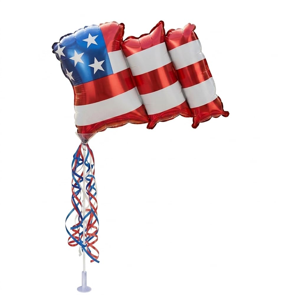 PMU 9 inch Pre-Inflated Emoji and Patriotic Balloons with Stick