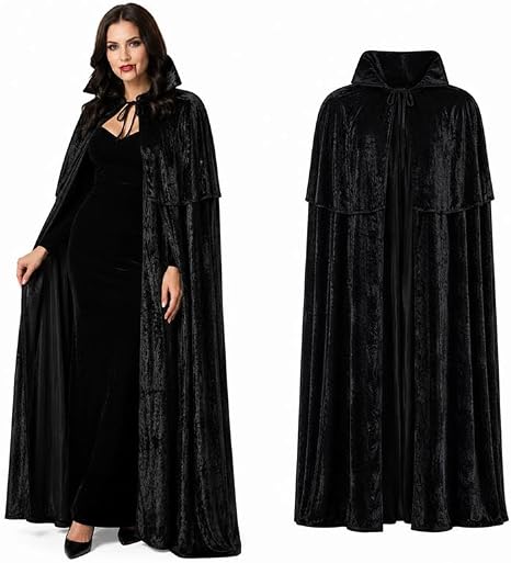 PMU Halloween Hooded Cape Cloak Costume Vampire Wizard Accessory