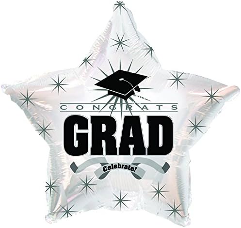 PMU Congrats Grad Cap Balloon, Star 18in Mylar | Graduation Decoration Mylar Balloons | Celebrate Success with Vibrant Graduation Balloons | Balloon Graduation Décor