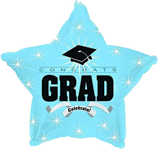 PMU Congrats Grad Cap Balloon, Star 18in Mylar | Graduation Decoration Mylar Balloons | Celebrate Success with Vibrant Graduation Balloons | Balloon Graduation Décor