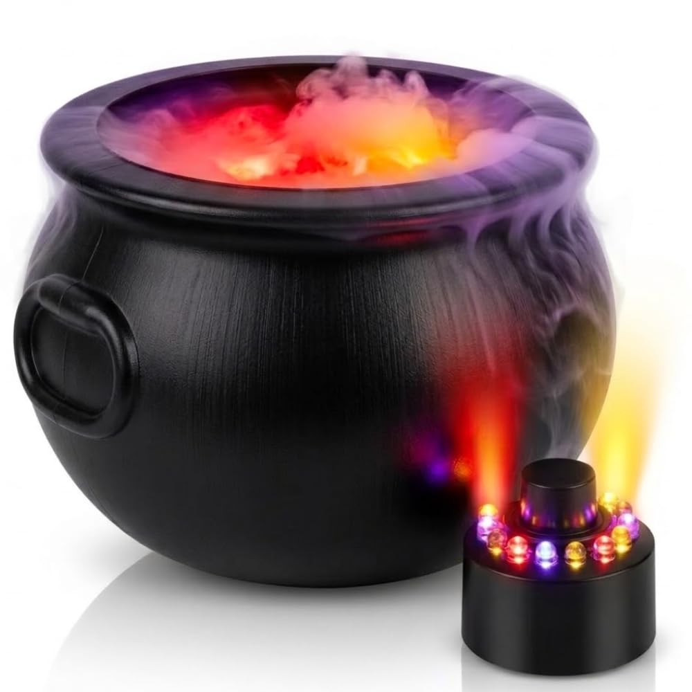 PMU Cauldron Set, Black Cauldron w/Mist Maker & Multicolor Fogger