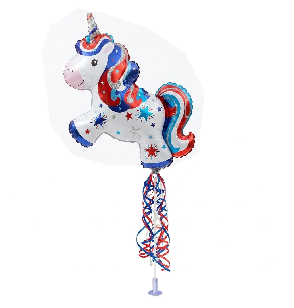 PMU 9 inch Pre-Inflated Emoji and Patriotic Balloons with Stick