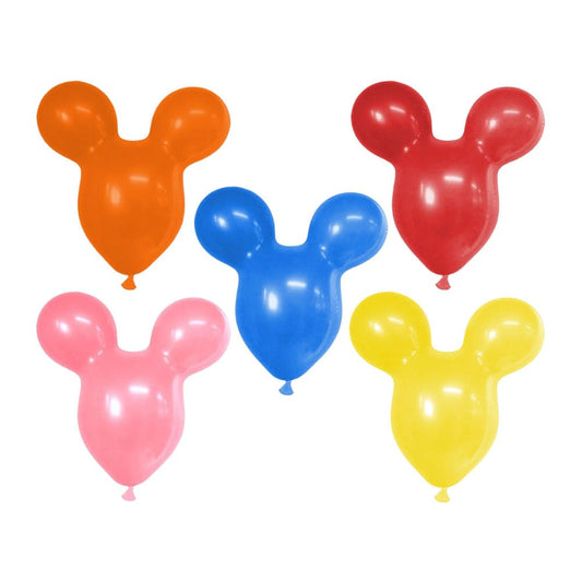 PMU Mouse Head Shaped Balloons 15 Inch PartyTex Latex Great for Mickey Mouse Theme Parties Inflate Mouse Ears first for proper inflation (See Video)
