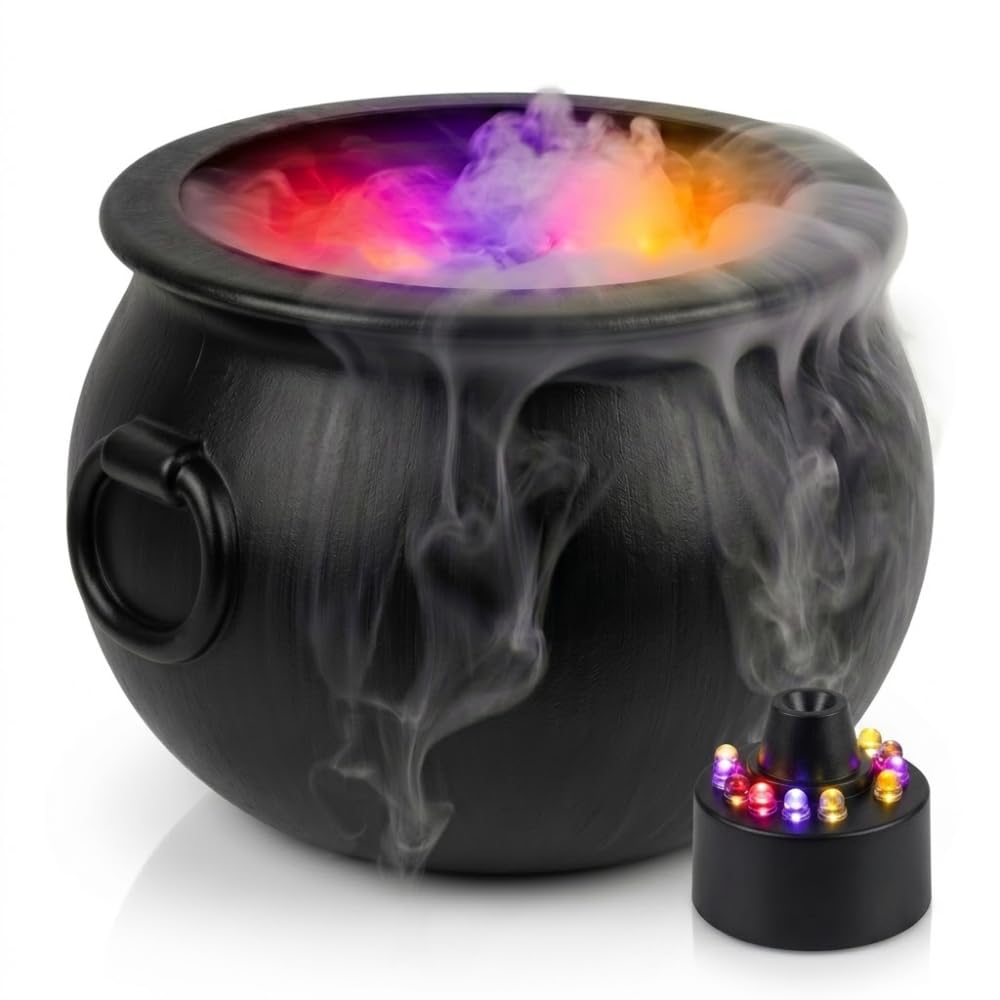 PMU Cauldron Set, Black Cauldron w/Mist Maker & Multicolor Fogger