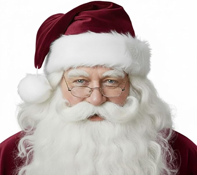 PMU Christmas Velvet Plush Professional Quality Santa Hat