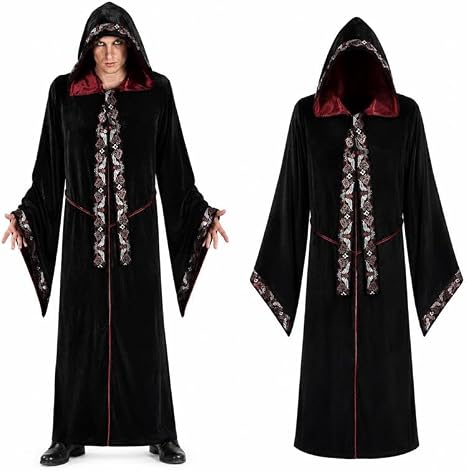PMU Halloween Hooded Cape Cloak Costume Vampire Wizard Accessory