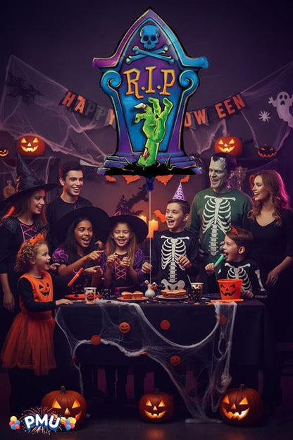 PMU Halloween Mylar Foil Balloons for Halloween Party Decorations, Haunted House, Photo Booth & Spooky Celebrations