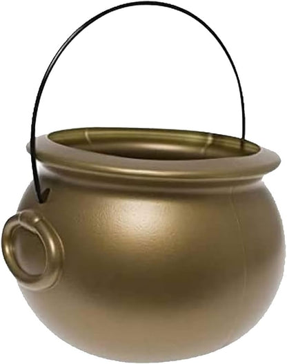 PMU St. Patrick's Day Pot of Plastic Cauldrons for St. Patrick's Day Leprechaun & Mardi Gras Party Decoration Supply Accessory