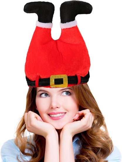 PMU Funny Christmas Hat, Santa's Santa Pants Down The Chimney Hat for Crazy Xmas Party Dress Up Celebrations, Accessories