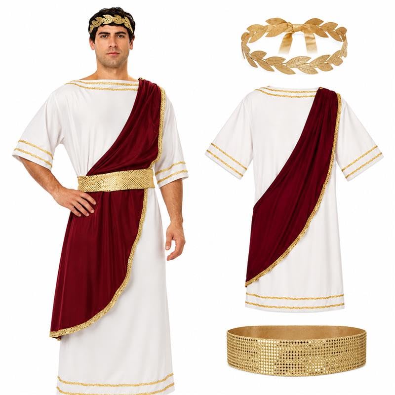 PMU Men's Halloween Costume, Horror Halloween Costume for Men, Hooded Robe
