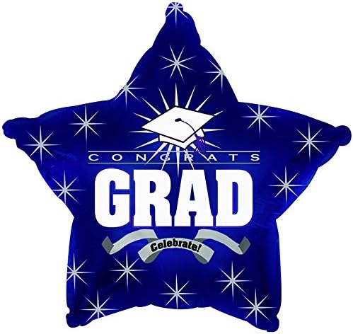 PMU Congrats Grad Cap Balloon, Star 18in Mylar | Graduation Decoration Mylar Balloons | Celebrate Success with Vibrant Graduation Balloons | Balloon Graduation Décor