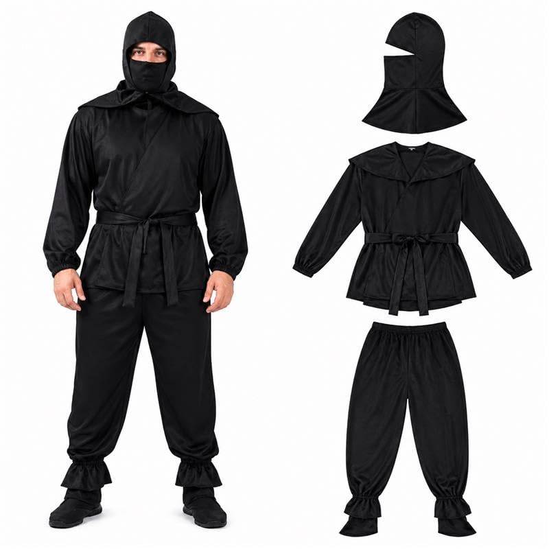 PMU Men's Halloween Costume, Horror Halloween Costume for Men, Hooded Robe