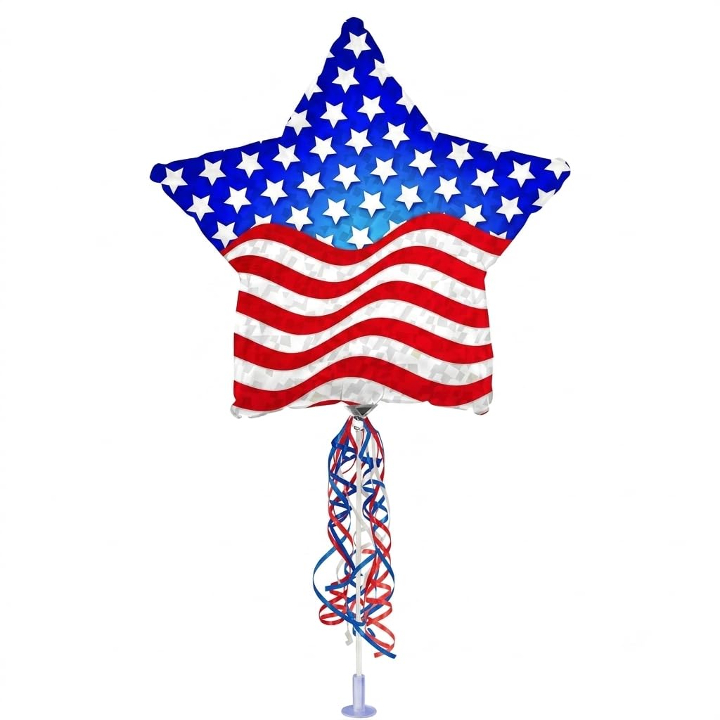 PMU 9 inch Pre-Inflated Emoji and Patriotic Balloons with Stick