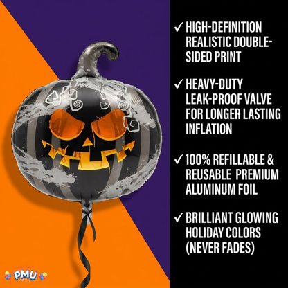 PMU Halloween Foil Balloons 18 Inch, Fun Mylar Balloons for Halloween Party Décor
