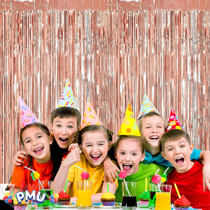 PMU Metallic Fringe Curtains | Metallic Foil Fringe Backdrop Curtains | Fringe Backdrop for Graduation, Birthday Party Decorations, Baby Shower, Disco Party |3ft x 8ft