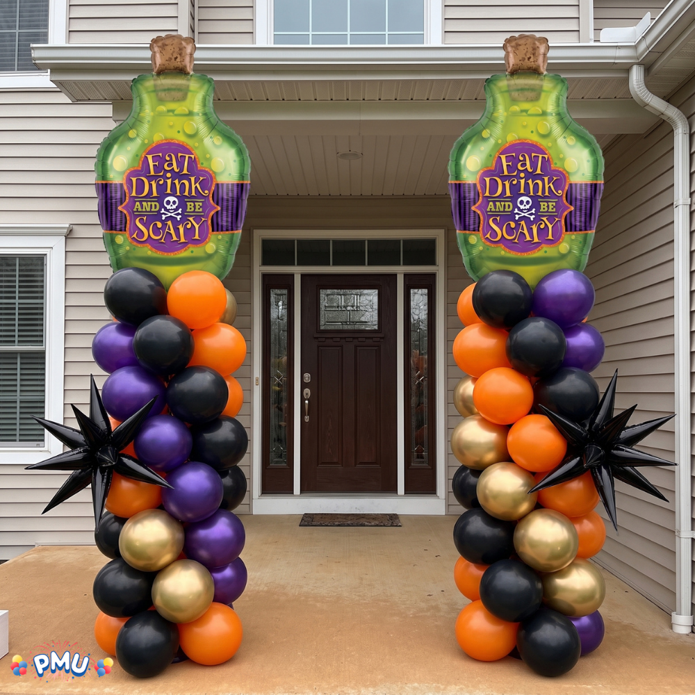 PMU Halloween Mylar Foil Balloons for Halloween Party Decorations, Haunted House, Photo Booth & Spooky Celebrations