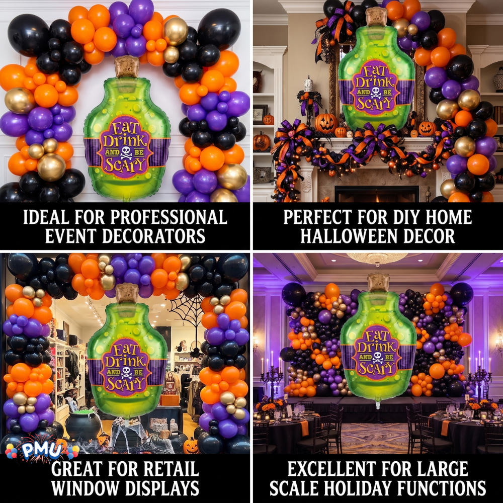 PMU Halloween Mylar Foil Balloons for Halloween Party Decorations, Haunted House, Photo Booth & Spooky Celebrations