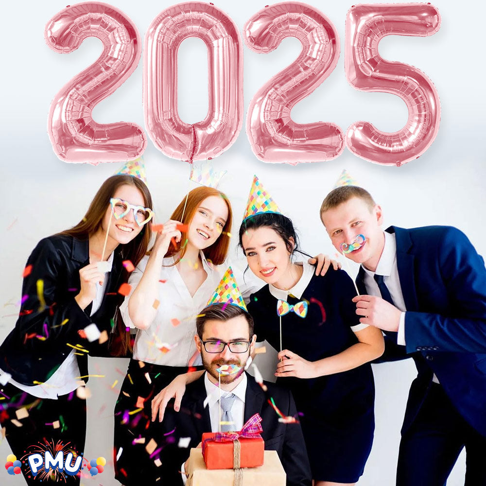 PMU New Year's Eve Party "2025" 16inch, 30inch, & 40inch in Number Mylar Balloons 2025 New Year, Graduation, Birthday, Special Events Accessories Party Celebration (4/pkg) Pkg/1