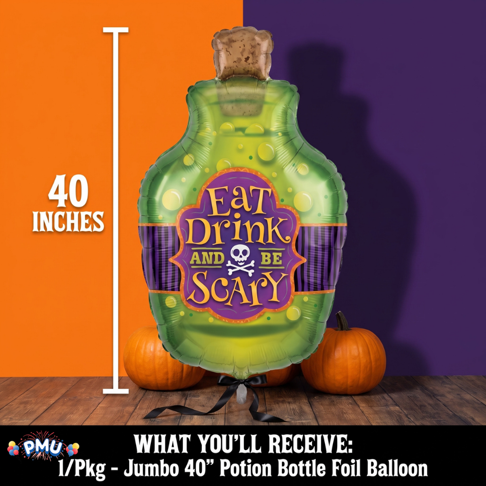 PMU Halloween Mylar Foil Balloons for Halloween Party Decorations, Haunted House, Photo Booth & Spooky Celebrations