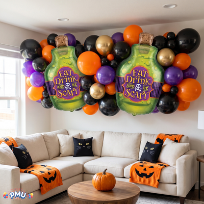 PMU Halloween Mylar Foil Balloons for Halloween Party Decorations, Haunted House, Photo Booth & Spooky Celebrations