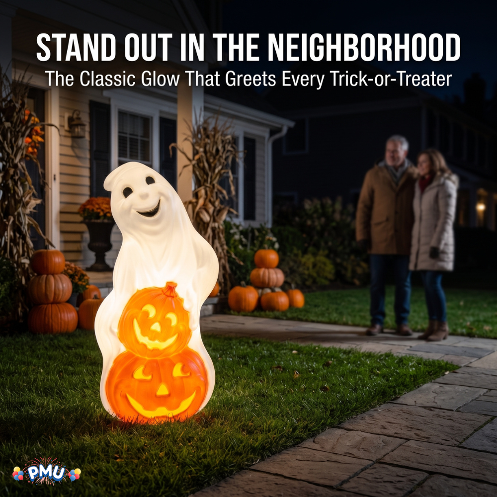 PMU Halloween Mold Plastic Statue -  Perfect Decor for Halloween, Lawn, Yard, Patio, Hunted House Party, Home, Indoor & Outdoor