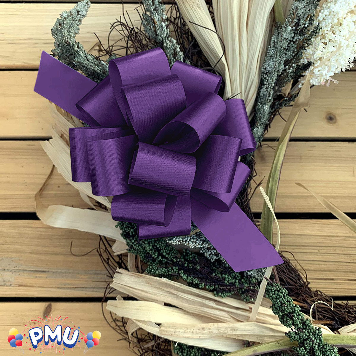 PMU Perfect Pull String Bows - Gift Bows for Wedding, Birthdays & Anniversaries - Ribbon Bows for Flowers & Basket Decoration - Large Bow for Gift Wrapping - 5 Inch 20 Loops