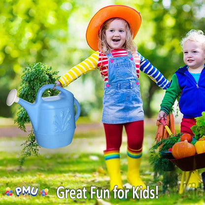 PMU 2 Gallon Watering Can - Garden Watering Can for Indoor & Outdoor Plants - Plastic Water Can with Detachable Sprinkler Head - Large Water Pot, Made in USA