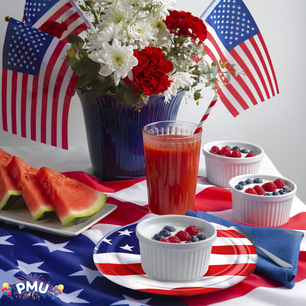 PMU Patriotic Stars and Stripes American Flag Patterned Paper Patriotic Party Tableware