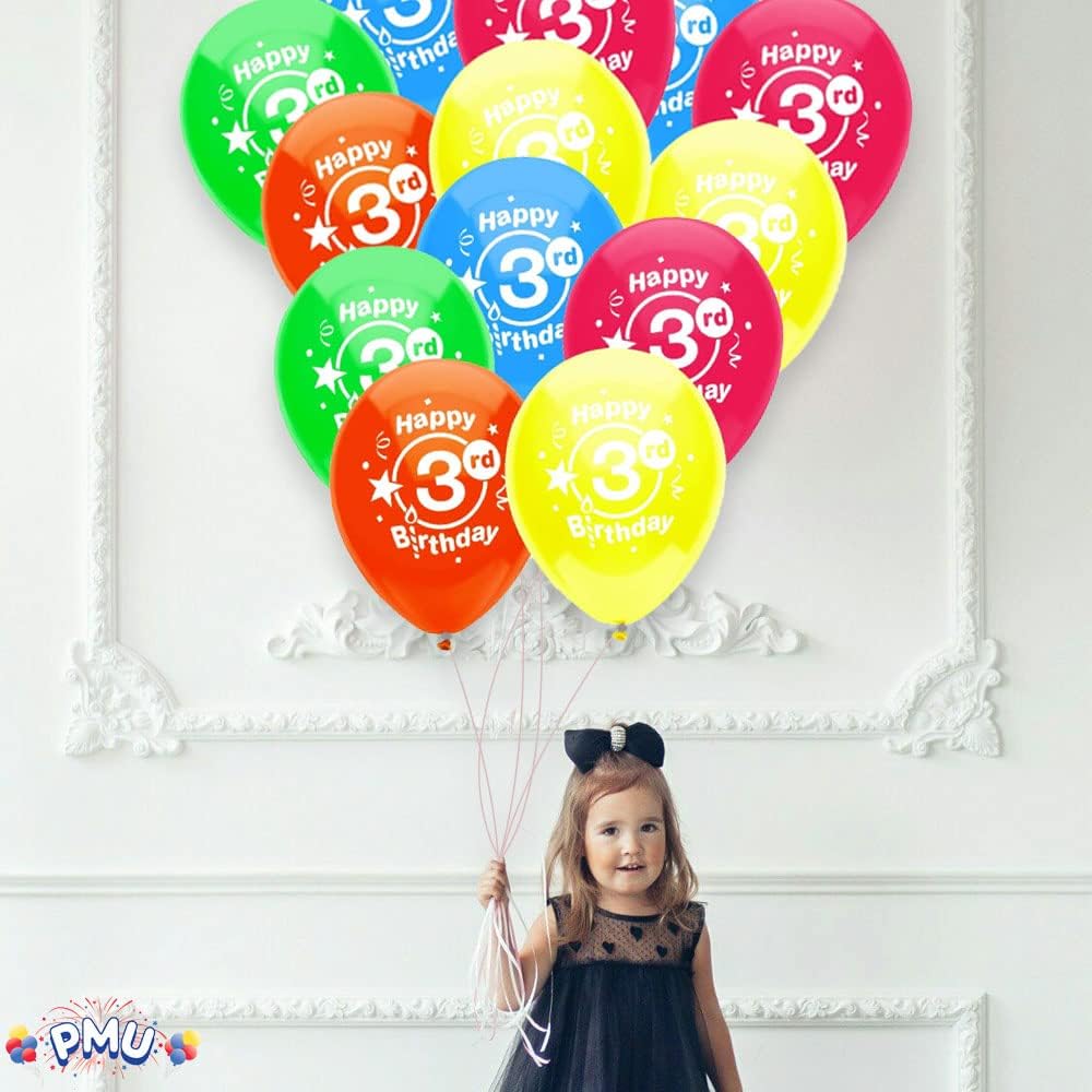 PMU Happy Birthday Balloons 12 Inch Latex (Assorted, Color)