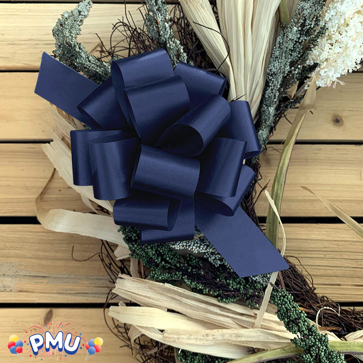 PMU Perfect Pull String Bows - Gift Bows for Wedding, Birthdays & Anniversaries - Ribbon Bows for Flowers & Basket Decoration - Large Bow for Gift Wrapping - 5 Inch 20 Loops