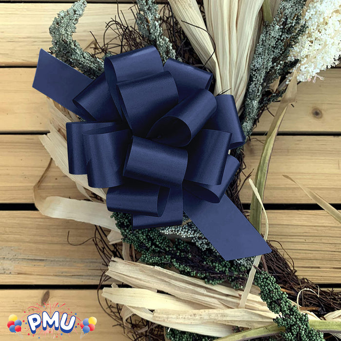 PMU Pull String Bows - Gift Bows for Wedding, Birthdays & Anniversaries - Ribbon Bows for Flowers & Basket Decoration - Large Bow for Gift Wrapping - 5 Inch 20 Loops