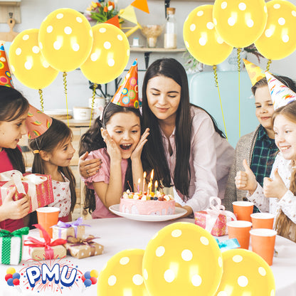 PMU Polka Dot Balloons PartyTex 11 Inch with All-Over Print White Dots