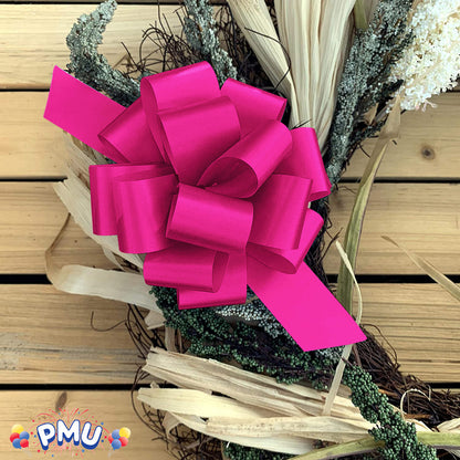 PMU Perfect Pull String Bows - Gift Bows for Wedding, Birthdays & Anniversaries - Ribbon Bows for Flowers & Basket Decoration - Large Bow for Gift Wrapping - 5 Inch 20 Loops