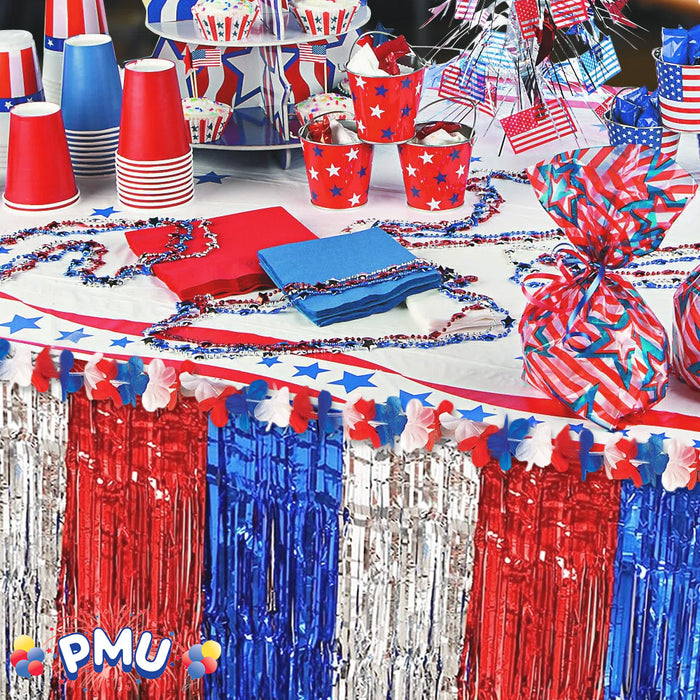 PMU Patriotic Table Skirt Red, White and Blue