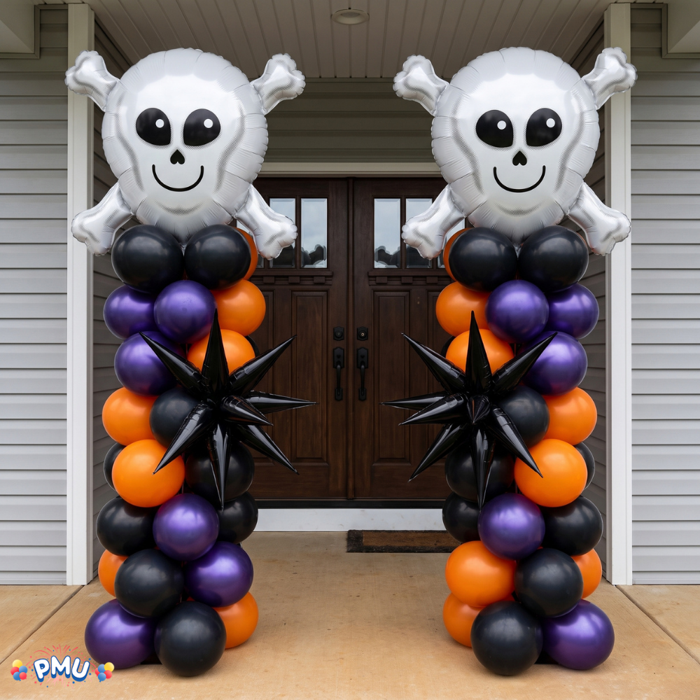 PMU Halloween Foil Balloons 18 Inch, Fun Mylar Balloons for Halloween Party Décor