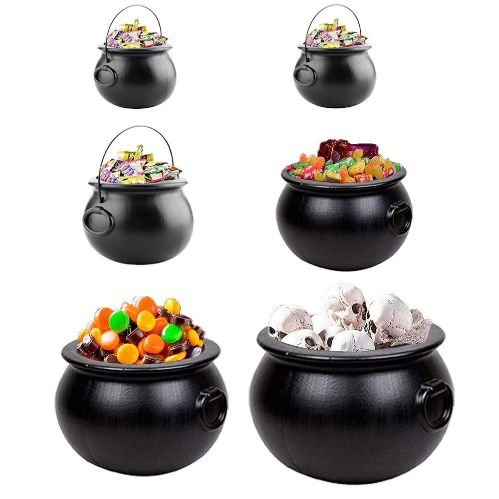 PMU Halloween Cauldron - Blow Mold Plastic Party Accessory - Candy Holder for Kids - Halloween Party Favors & Supplies – Perfect for Trick or Treat