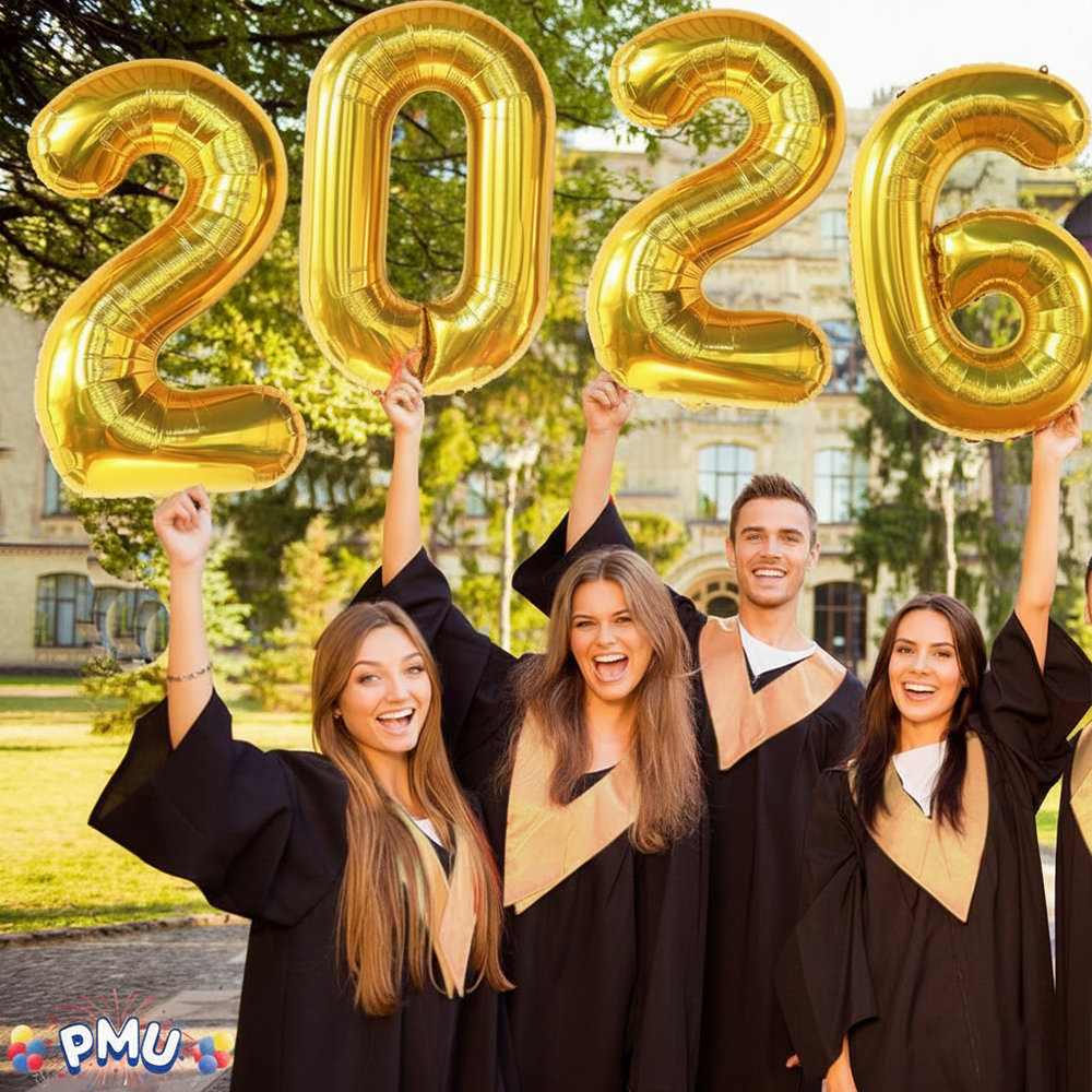 PMU New Year's Eve Party "2026" 16inch, 30inch, & 40inch in Number Mylar Balloons 2026 New Year, Graduation, Birthday, Special Events Accessories Party Celebration (4/pkg) Pkg/1