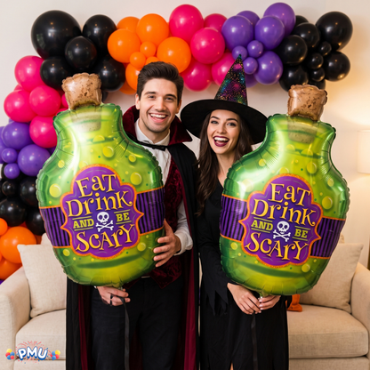 PMU Halloween Mylar Foil Balloons for Halloween Party Decorations, Haunted House, Photo Booth & Spooky Celebrations