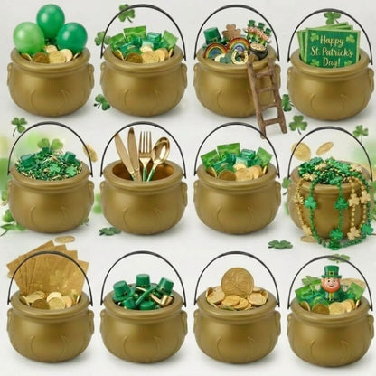 PMU St. Patrick's Day Pot of Plastic Cauldron For St. Patrick's Day Leprechaun & Mardi Gras Party Decoration Supply Accessory