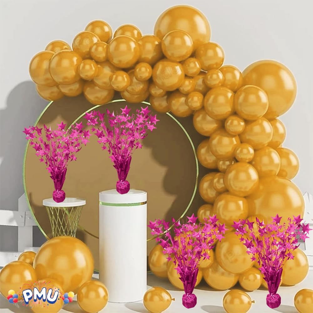 PMU Starburst Balloon Centerpiece - Beautiful Table Centerpieces for Memorial Day, Birthdays, Halloween, Veterans Day Party & Independence Day Celebration - 15in / 7.34cm