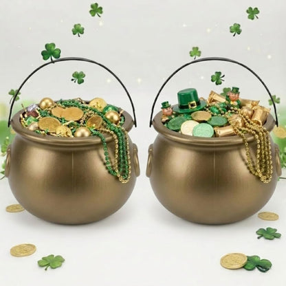 PMU St. Patrick's Day Pot of Plastic Cauldron For St. Patrick's Day Leprechaun & Mardi Gras Party Decoration Supply Accessory