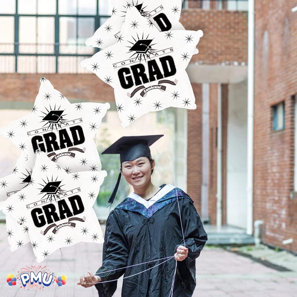 PMU Congrats Grad Cap Balloon, Star 18in Mylar | Graduation Decoration Mylar Balloons | Celebrate Success with Vibrant Graduation Balloons | Balloon Graduation Décor