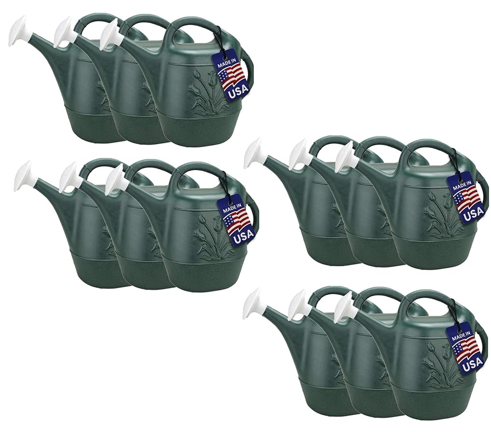 PMU 2 Gallon Watering Can - Garden Watering Can for Indoor & Outdoor Plants - Plastic Water Can with Detachable Sprinkler Head - Large Water Pot, Made in USA