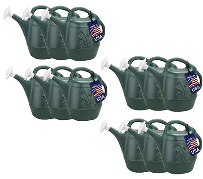 PMU 2 Gallon Watering Can - Garden Watering Can for Indoor & Outdoor Plants - Plastic Water Can with Detachable Sprinkler Head - Large Water Pot, Made in USA
